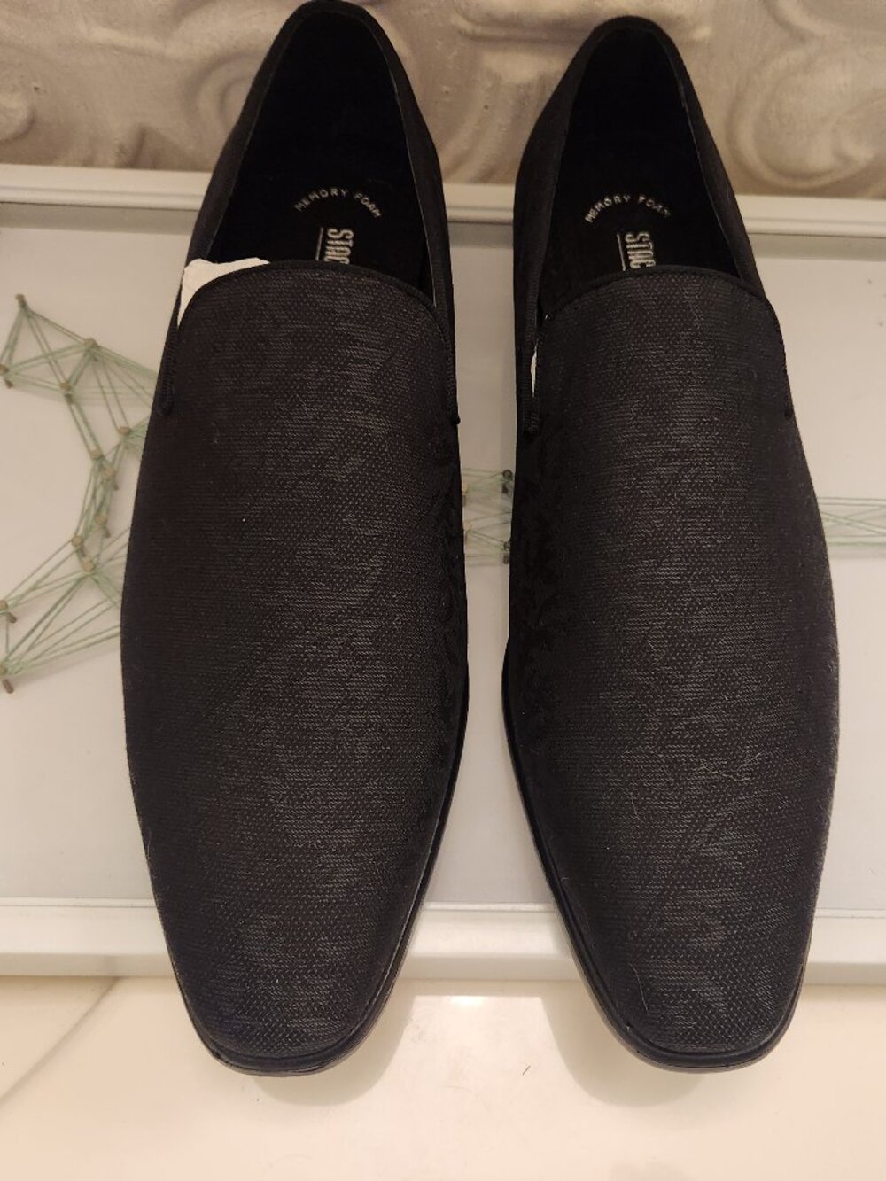 Stacy Adams Shoes Mens Size 10 Black Savino Loafers Slip-On Dress Tuxedo 25603